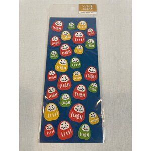 Mind Wave Daruma Japanese Planner Stickers Green Yellow Red